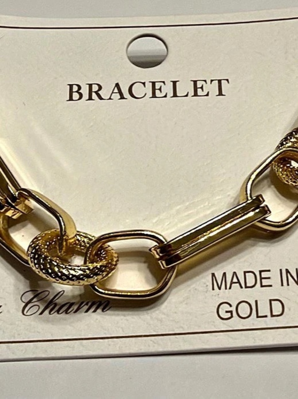 Lucky Charm Gold-Tone Link Bracelet NWT